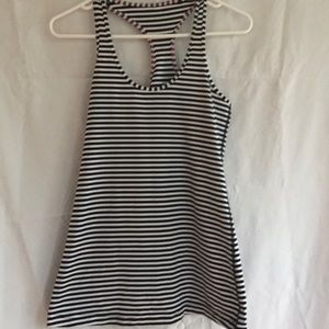 Lululemon Black and White Striped Racerback Tank